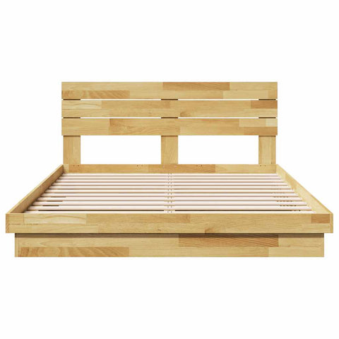 vidaXL Bed Frame with Headboard without Mattress 160x200 cm Solid Wood Oak