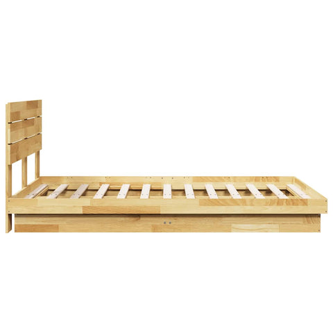 vidaXL Bed Frame with Headboard without Mattress 120x200 cm Solid Wood Oak