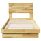 vidaXL Bed Frame with Headboard without Mattress 75x190 cm Small Single Solid Wood Oak
