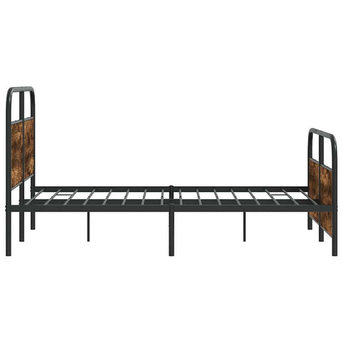 vidaXL Metal Bed Frame without Mattress Smoked Oak 140x200 cm