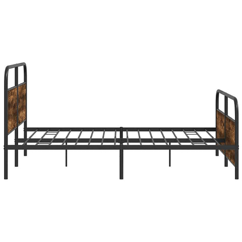 vidaXL Metal Bed Frame without Mattress Smoked Oak 183x213 cm