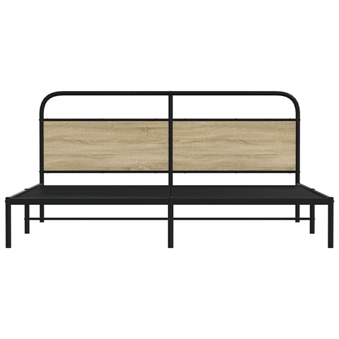 vidaXL Metal Bed Frame without Mattress Sonoma Oak 183x213 cm