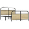 vidaXL Metal Bed Frame without Mattress Sonoma Oak 140x190 cm