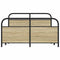 vidaXL Metal Bed Frame without Mattress Sonoma Oak 140x190 cm