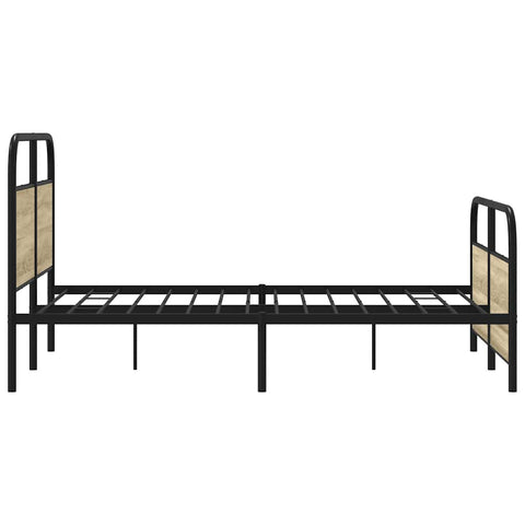 vidaXL Metal Bed Frame without Mattress Sonoma Oak 140x190 cm