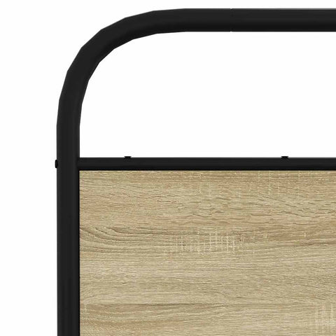vidaXL Metal Bed Frame without Mattress Sonoma Oak 140x190 cm