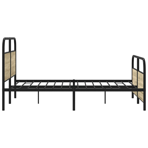 vidaXL Metal Bed Frame without Mattress Sonoma Oak 150x200 cm King Size