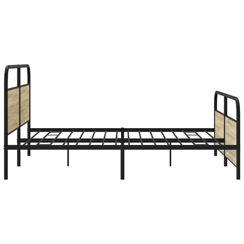 vidaXL Metal Bed Frame without Mattress Sonoma Oak 180x200 cm Super King