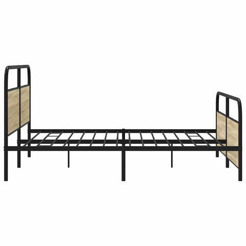 vidaXL Metal Bed Frame without Mattress Sonoma Oak 183x213 cm