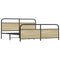 vidaXL Metal Bed Frame without Mattress Sonoma Oak 193x203 cm