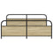 vidaXL Metal Bed Frame without Mattress Sonoma Oak 193x203 cm