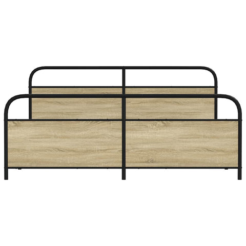 vidaXL Metal Bed Frame without Mattress Sonoma Oak 200x200 cm