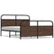 vidaXL Metal Bed Frame without Mattress Brown Oak 150x200 cm King Size