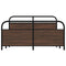 vidaXL Metal Bed Frame without Mattress Brown Oak 150x200 cm King Size