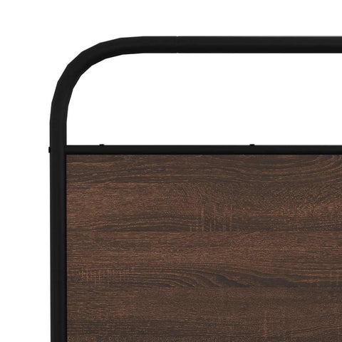 vidaXL Metal Bed Frame without Mattress Brown Oak 150x200 cm King Size
