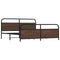 vidaXL Metal Bed Frame without Mattress Brown Oak 193x203 cm