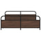 vidaXL Metal Bed Frame without Mattress Brown Oak 193x203 cm