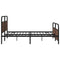 vidaXL Metal Bed Frame without Mattress Brown Oak 193x203 cm