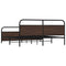 vidaXL Metal Bed Frame without Mattress Brown Oak 193x203 cm