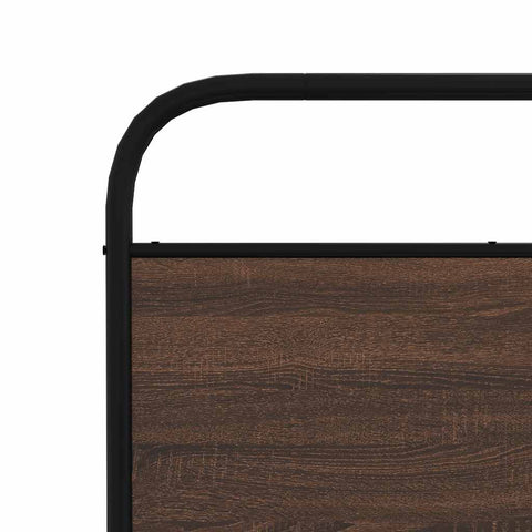 vidaXL Metal Bed Frame without Mattress Brown Oak 193x203 cm