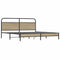 vidaXL Metal Bed Frame without Mattress Smoked Oak 193x203 cm