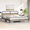 vidaXL Metal Bed Frame without Mattress Smoked Oak 193x203 cm