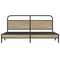 vidaXL Metal Bed Frame without Mattress Smoked Oak 193x203 cm