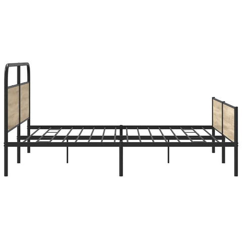 vidaXL Metal Bed Frame without Mattress Smoked Oak 200x200 cm