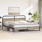 vidaXL Metal Bed Frame without Mattress Smoked Oak 180x200 cm Super King