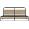 vidaXL Metal Bed Frame without Mattress Smoked Oak 180x200 cm Super King