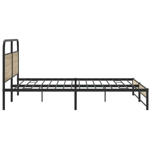 vidaXL Metal Bed Frame without Mattress Smoked Oak 180x200 cm Super King