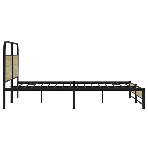 vidaXL Metal Bed Frame without Mattress Sonoma Oak 180x200 cm Super King