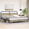 vidaXL Metal Bed Frame without Mattress Sonoma Oak 200x200 cm