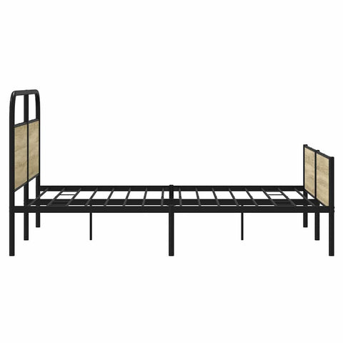 vidaXL Metal Bed Frame without Mattress Sonoma Oak 160x200 cm