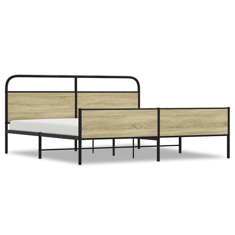vidaXL Metal Bed Frame without Mattress Sonoma Oak 183x213 cm