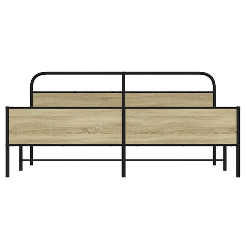 vidaXL Metal Bed Frame without Mattress Sonoma Oak 183x213 cm
