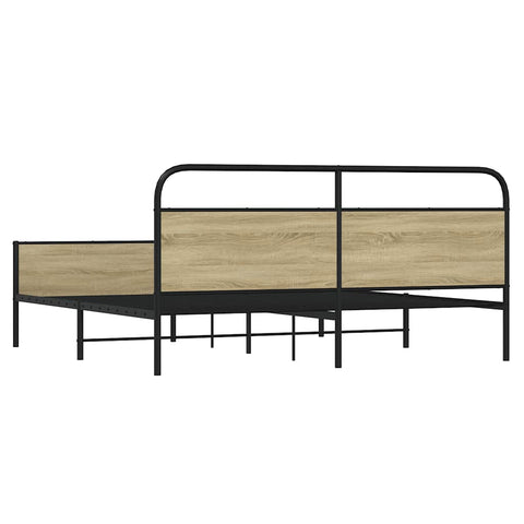 vidaXL Metal Bed Frame without Mattress Sonoma Oak 183x213 cm