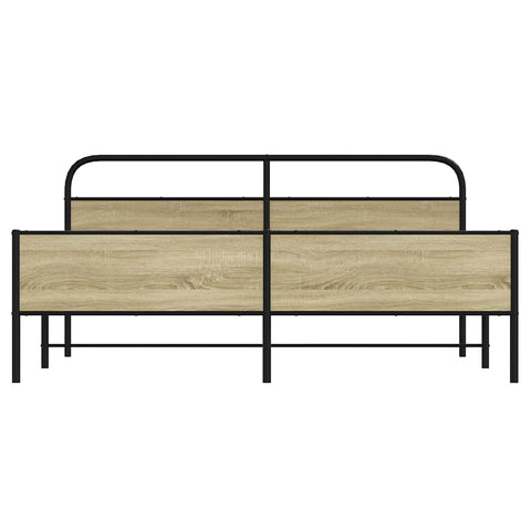 vidaXL Metal Bed Frame without Mattress Sonoma Oak 200x200 cm
