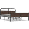 vidaXL Metal Bed Frame without Mattress Brown Oak 160x200 cm