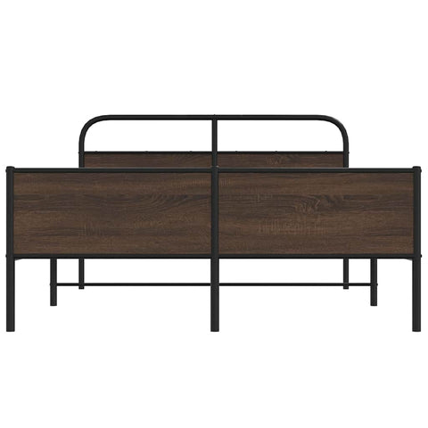 vidaXL Metal Bed Frame without Mattress Brown Oak 160x200 cm
