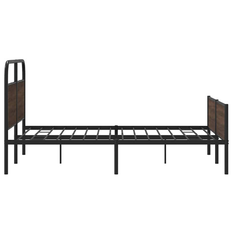 vidaXL Metal Bed Frame without Mattress Brown Oak 160x200 cm