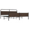 vidaXL Metal Bed Frame without Mattress Brown Oak 193x203 cm