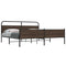 vidaXL Metal Bed Frame without Mattress Brown Oak 193x203 cm