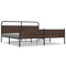 vidaXL Metal Bed Frame without Mattress Brown Oak 200x200 cm