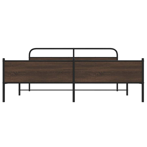 vidaXL Metal Bed Frame without Mattress Brown Oak 200x200 cm