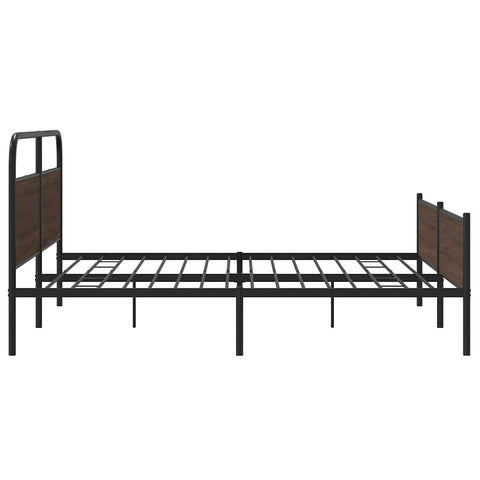 vidaXL Metal Bed Frame without Mattress Brown Oak 200x200 cm