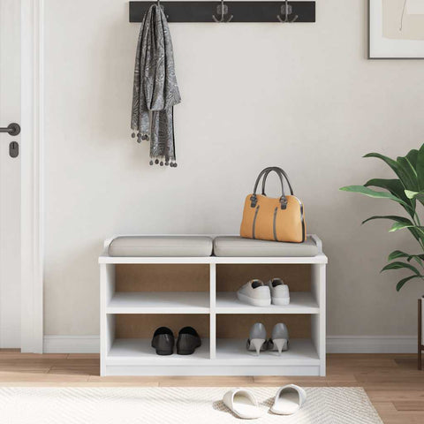 vidaXL Hallway Bench SANDNES White 87x40x50 cm Solid Wood Pine