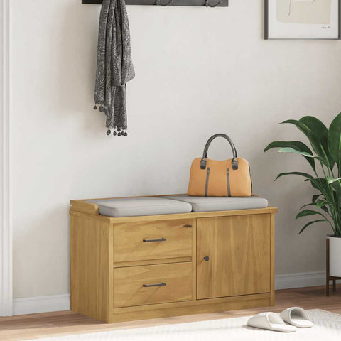 vidaXL Hallway Bench SANDNES 87x40x50 cm Solid Wood Pine