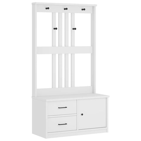 vidaXL Hall Tree SANDENS White 87x40x159.5cm Solid Wood Pine