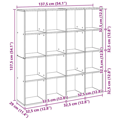 vidaXL Book Cabinet Artisian Oak 102x29x143 cm Engineered Wood